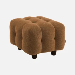 Pouf, banquinho boucle texturada para sofá 2 lugares