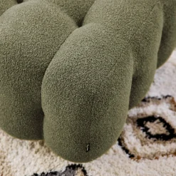 Pouf, banquinho boucle texturada para sofá 2 lugares