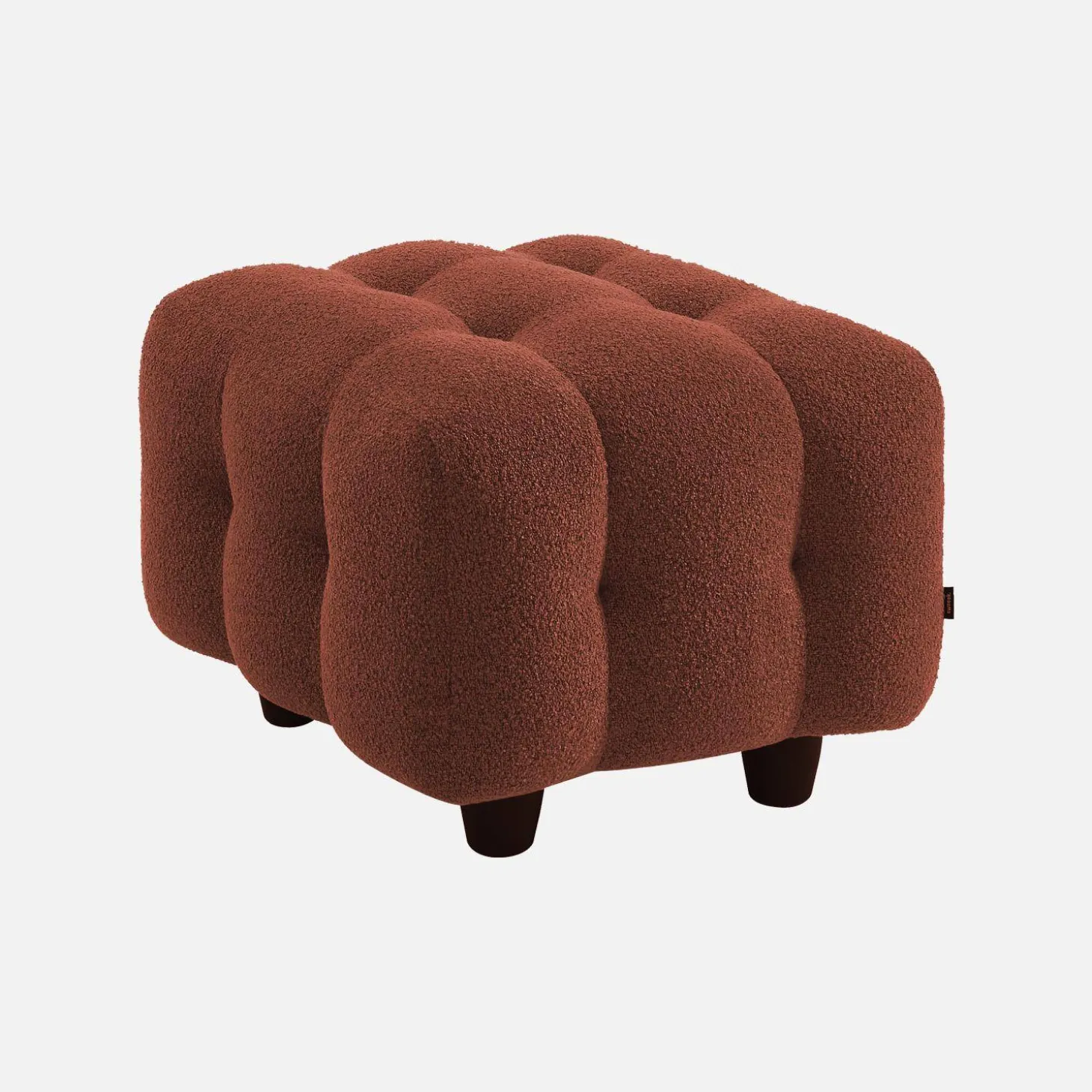 Pouf, banquinho boucle texturada para sofá 2 lugares