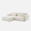 Pouf, descanso para os pés para sofá boucle de 3 lugares
