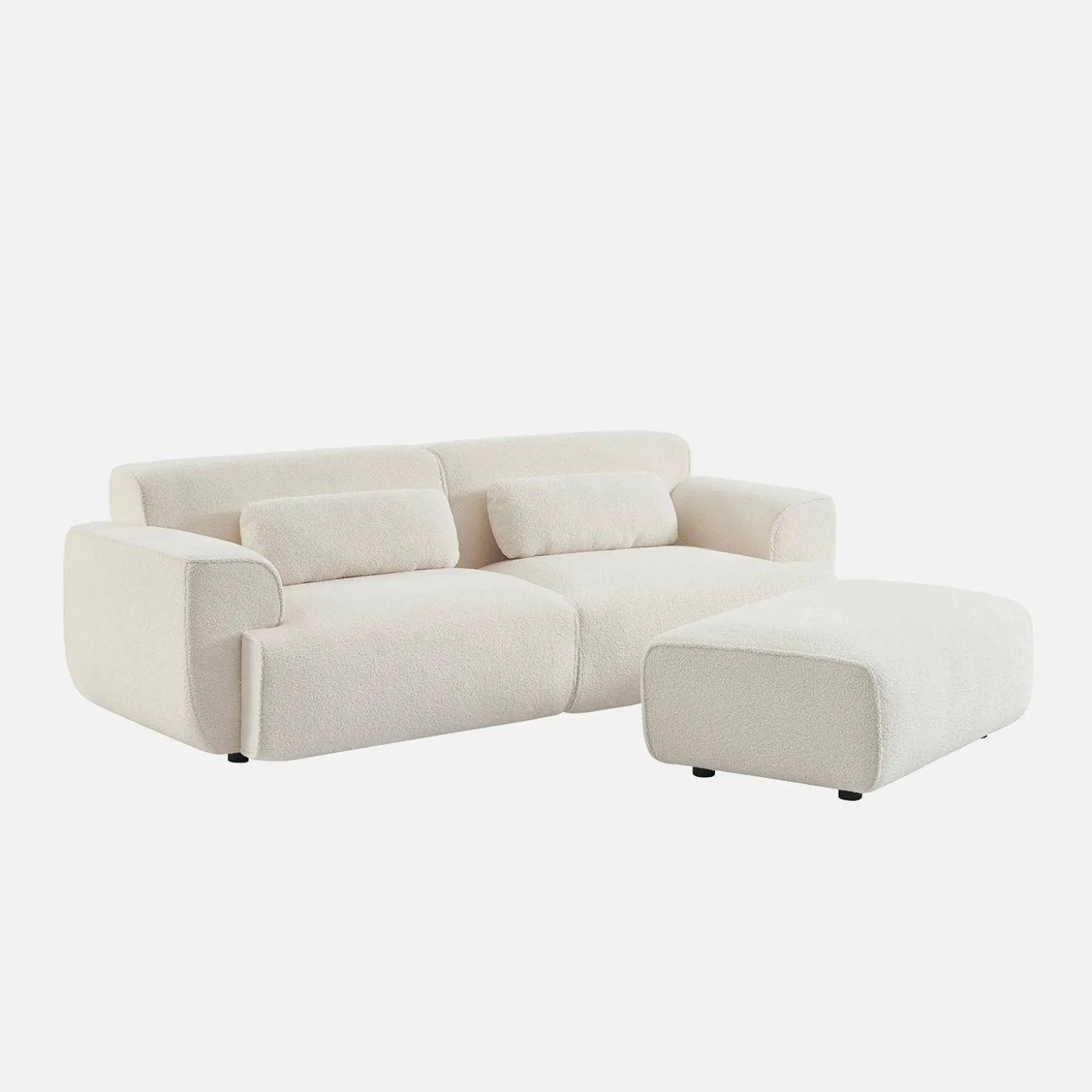Pouf, descanso para os pés para sofá boucle de 3 lugares