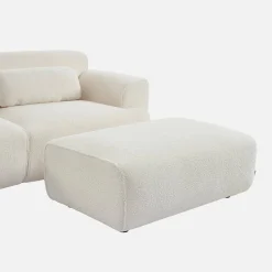 Pouf, descanso para os pés para sofá boucle de 3 lugares