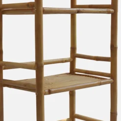 Prateleira de bambu 4 níveis, 144cm