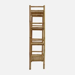 Prateleira de bambu 4 níveis, 144cm