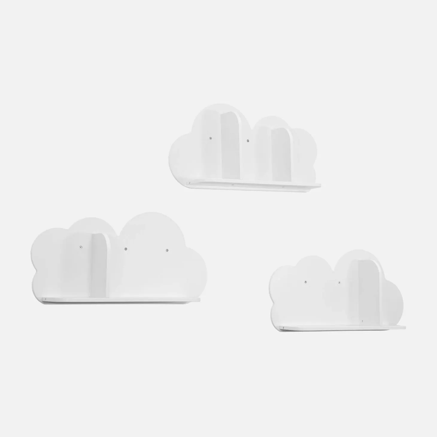 Prateleiras de parede em nuvem para quarto de criança, set de 3