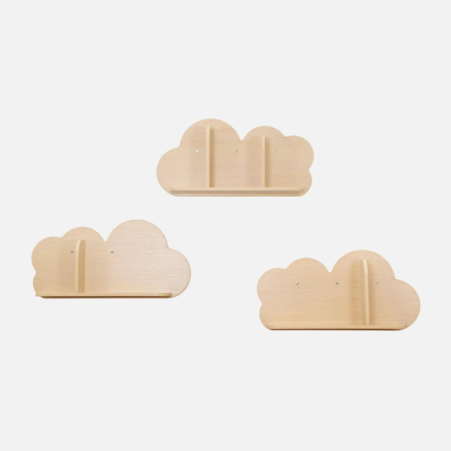 Prateleiras de parede em nuvem para quarto de criança, set de 3