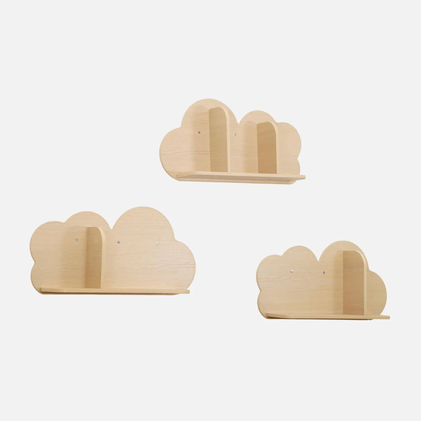 Prateleiras de parede em nuvem para quarto de criança, set de 3