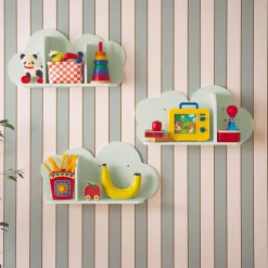Prateleiras de parede em nuvem para quarto de criança, set de 3