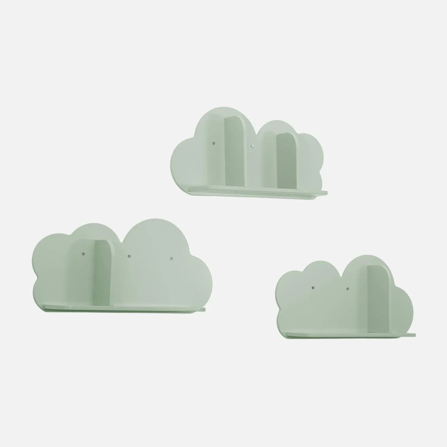Prateleiras de parede em nuvem para quarto de criança, set de 3