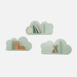 Prateleiras de parede em nuvem para quarto de criança, set de 3