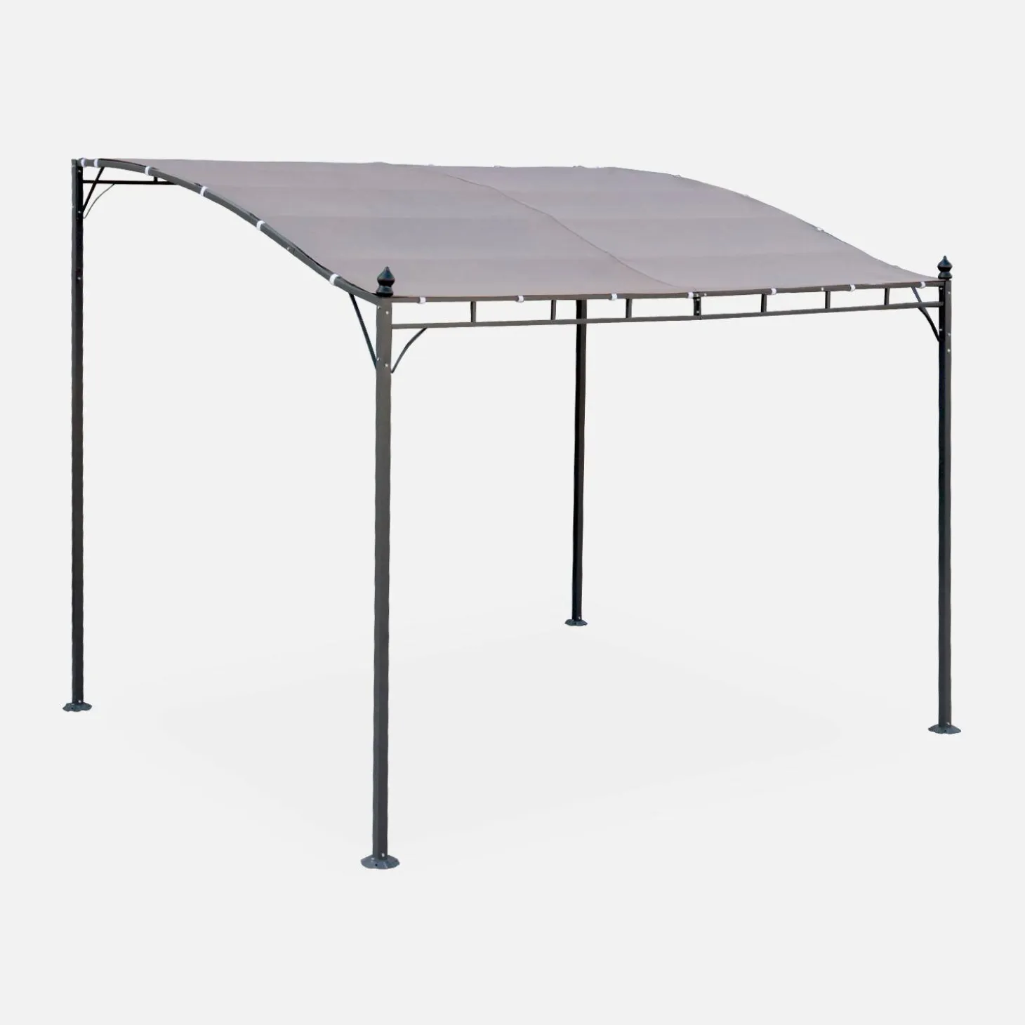 Pérgola acoplada de aço, 3x2,5m