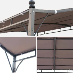 Pérgola acoplada de aço, 3x2,5m