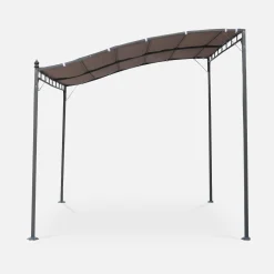 Pérgola acoplada de aço, 3x2,5m