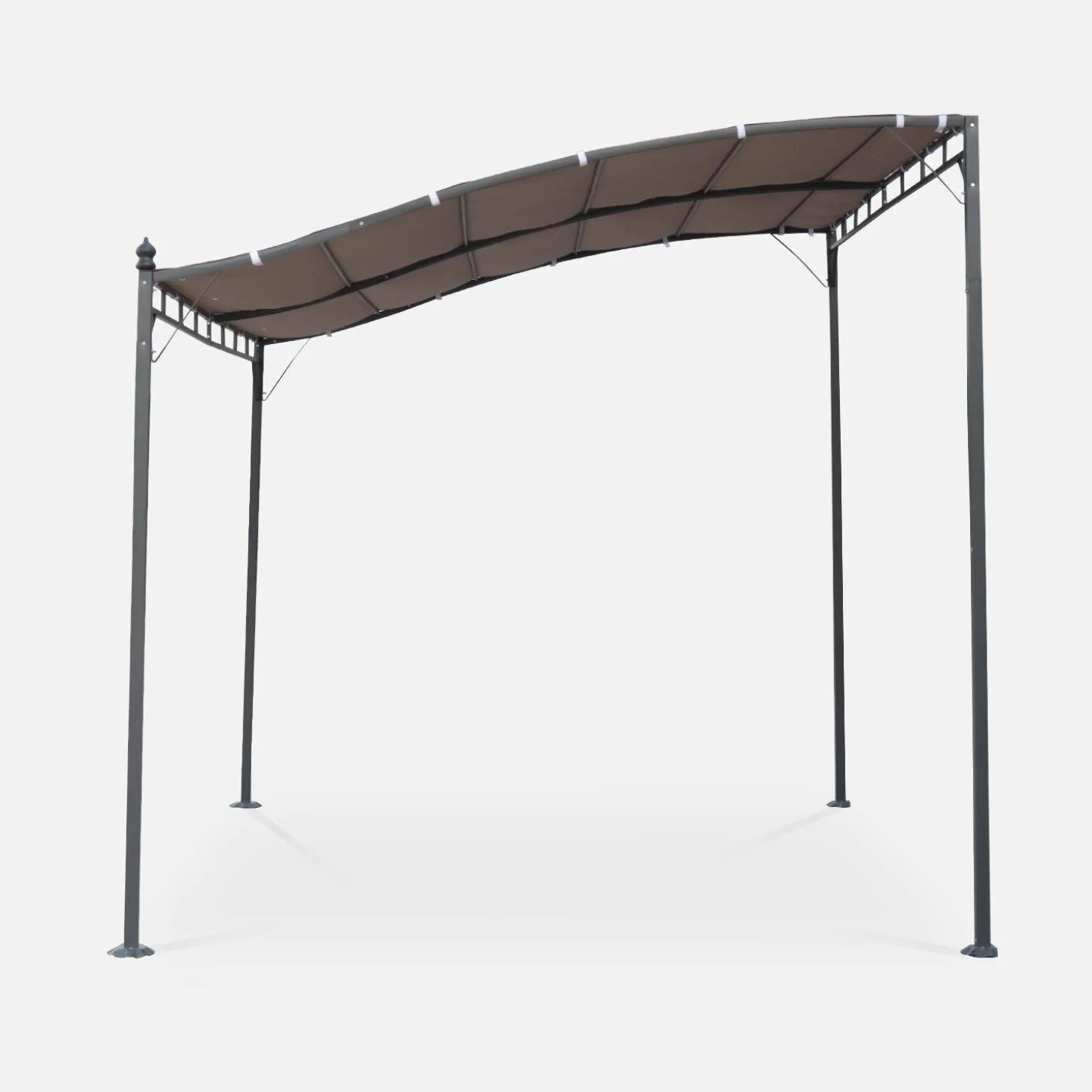 Pérgola acoplada de aço, 3x2,5m