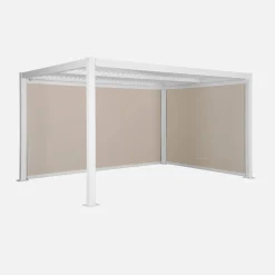 Pérgola bioclimática, alumínio e aço, 3x4m com estore 3m + estore 4m