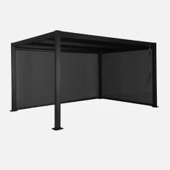 Pérgola bioclimática, alumínio e aço, 3x4m com estore 3m + estore 4m