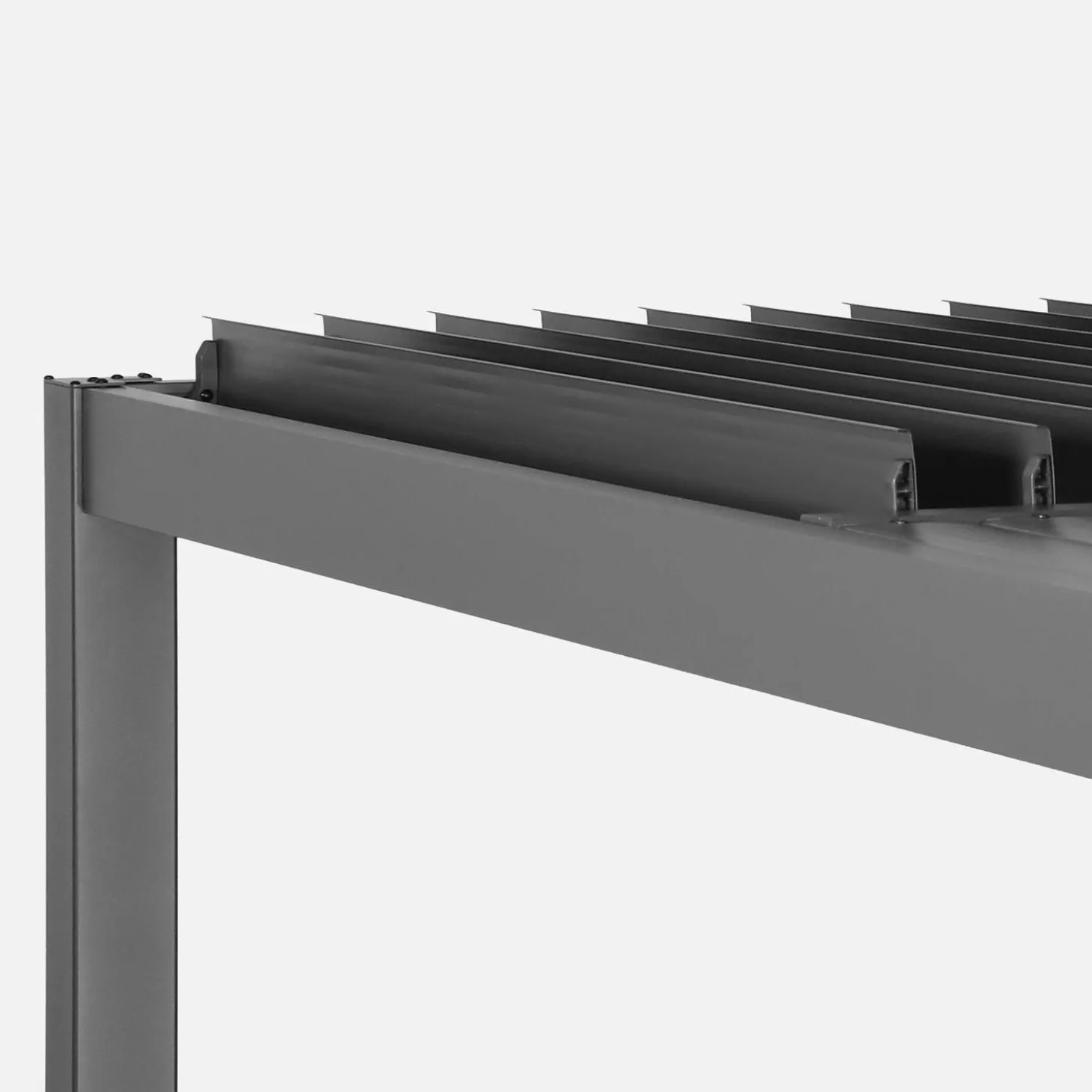 Pérgola bioclimática de alumínio e aço com lâminas ajustáveis 3,6x3,6m