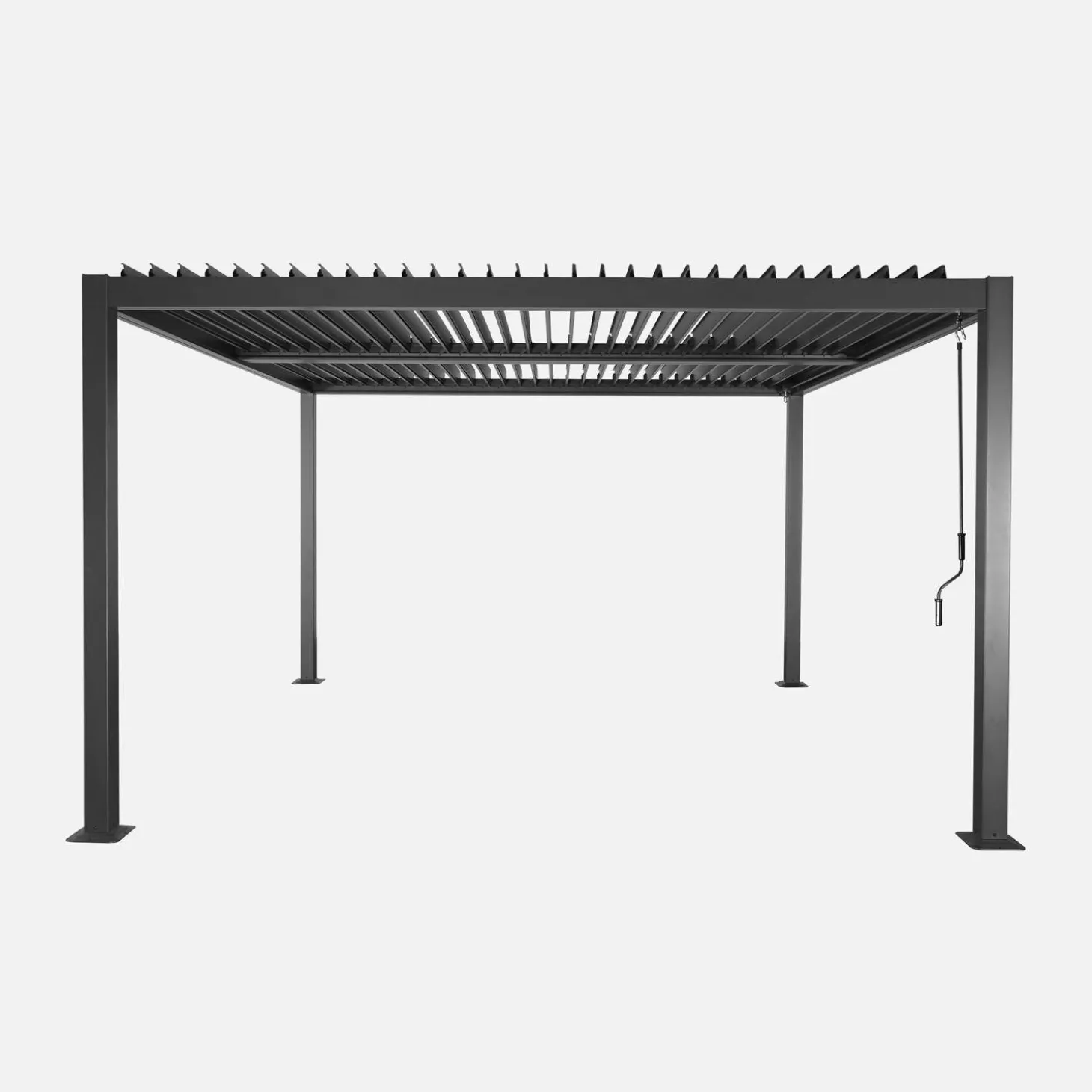 Pérgola bioclimática de alumínio e aço com lâminas ajustáveis 3,6x3,6m