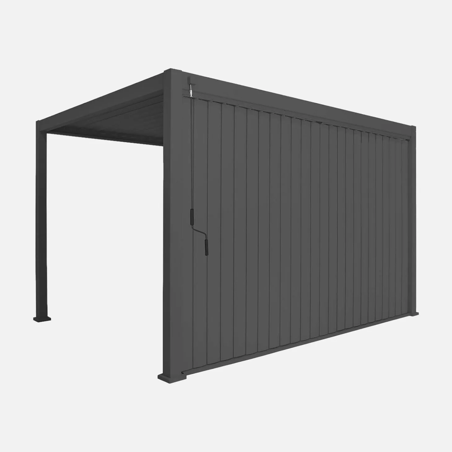 Pérgola bioclimática de alumínio 3x4m + painel vertical 4m Triomphe