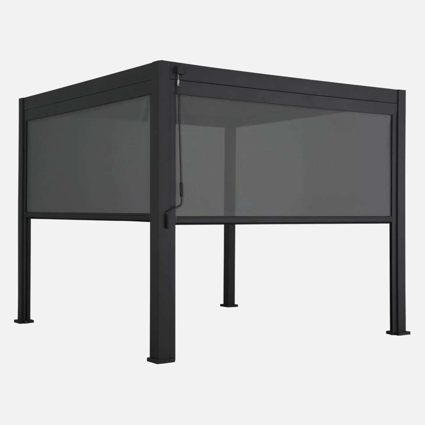 Pérgola bioclimática de alumínio 3x3m + 2 estores de 3m