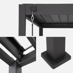 Pérgola bioclimática de alumínio 3x3m + 2 estores de 3m