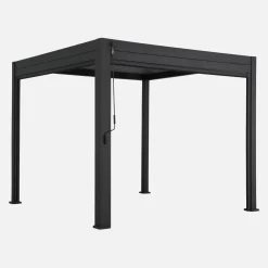 Pérgola bioclimática de alumínio 3x3m + 2 estores de 3m