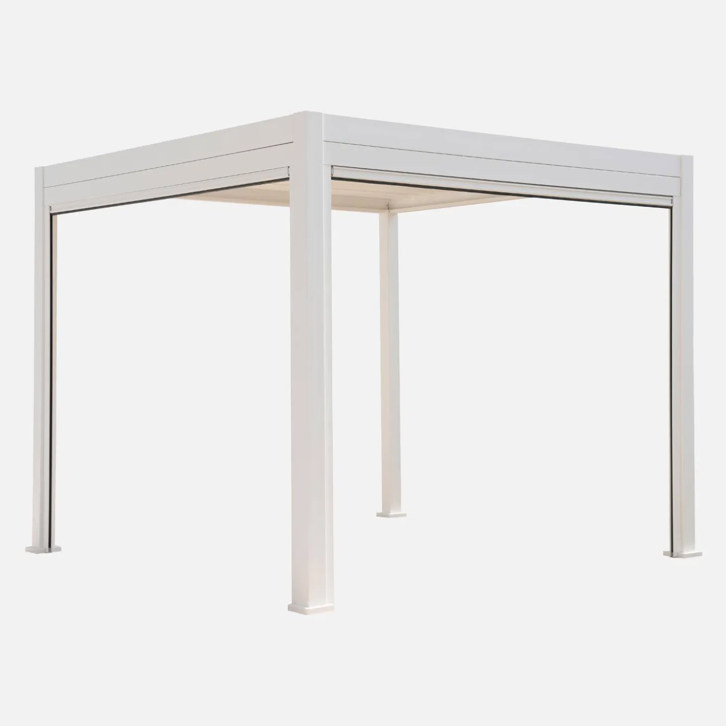 Pérgola bioclimática de alumínio 3x3m + 2 estores de 3m