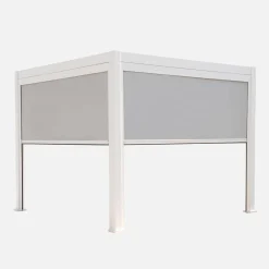 Pérgola bioclimática de alumínio 3x3m + 2 estores de 3m