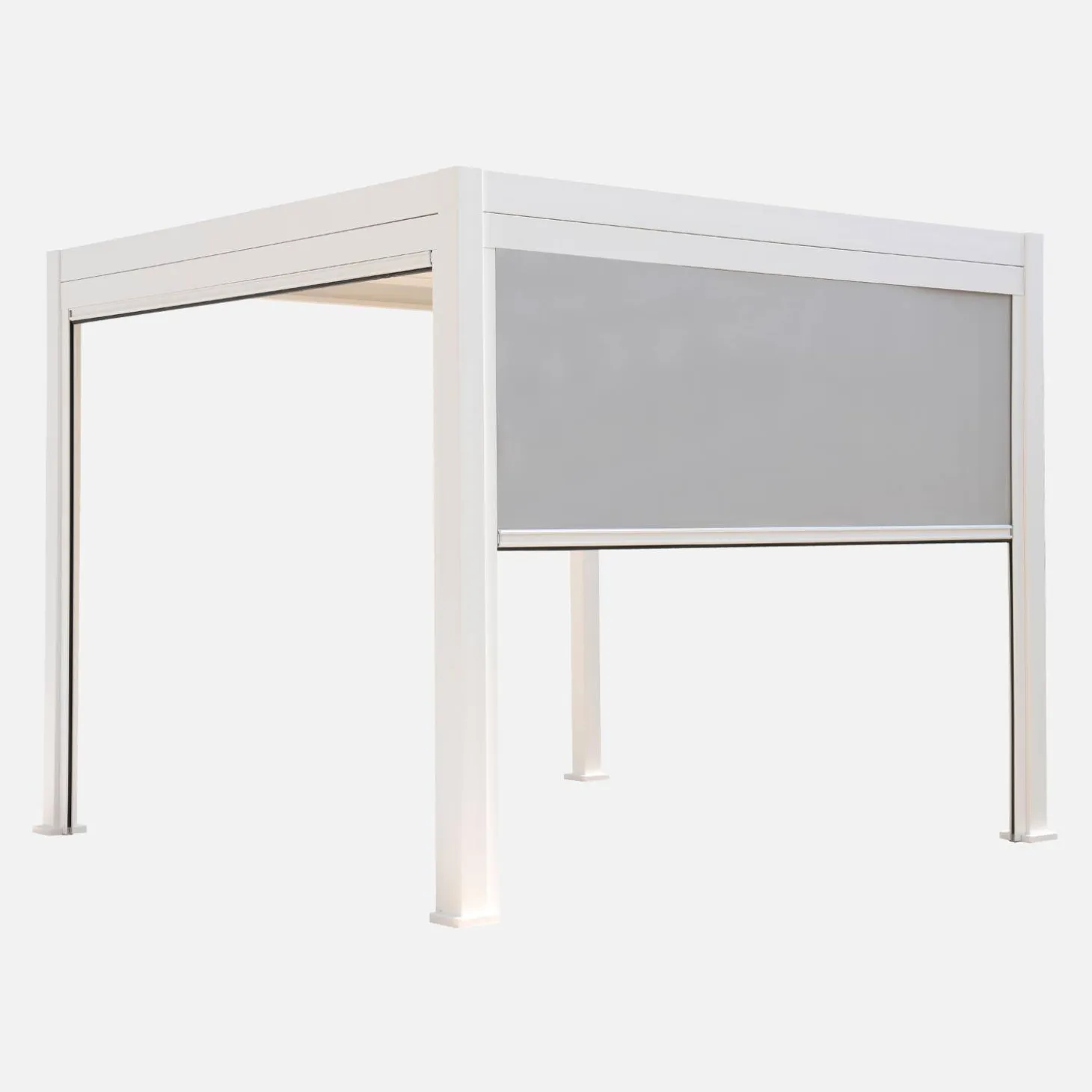 Pérgola bioclimática de alumínio 3x3m + 2 estores de 3m