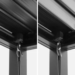 Pérgola bioclimática de alumínio e aço 3x4m + 3 persianas de 1m com lâminas orientáveis