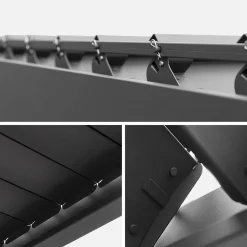 Pérgola bioclimática de alumínio 3x4m + persianas verticais 1m e 1.3m