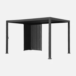 Pérgola bioclimática de alumínio 3x4m + persianas verticais 1m e 1.3m