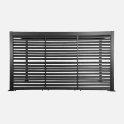 Pérgola bioclimática de alumínio e aço 3x4m + 3 persianas 1.3m