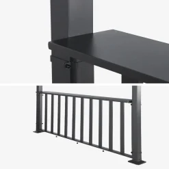 Pérgola bioclimática de alumínio e aço 3x4m + barra 3m