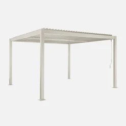 Pérgola bioclimática de alumínio e aço com lâminas ajustáveis 3,6x3,6m