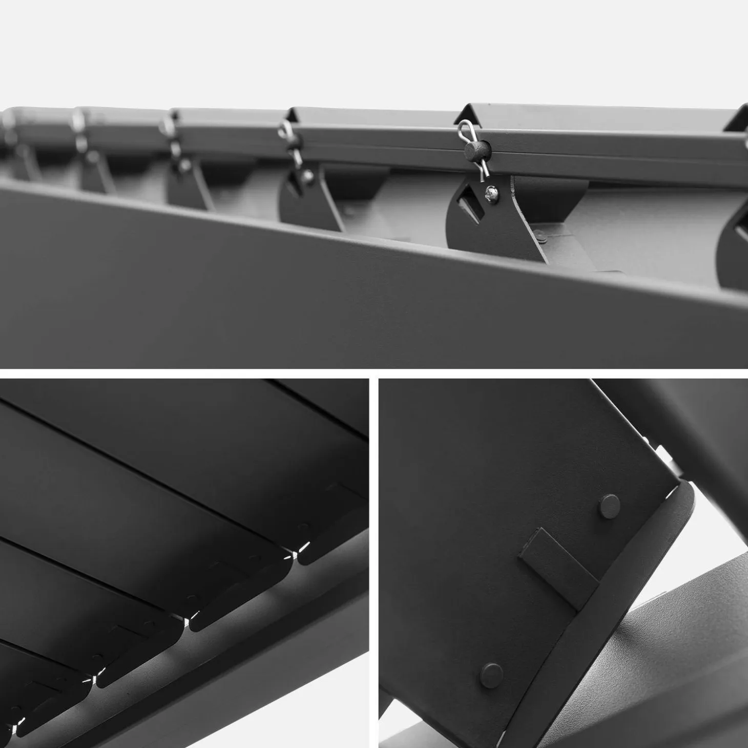 Pérgola bioclimática em alumínio 3x6m + 2 estores 3m