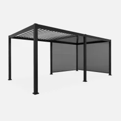Pérgola bioclimática em alumínio 3x6m + 2 estores 3m