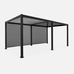 Pérgola bioclimática em alumínio 3x6m + 2 estores 3m