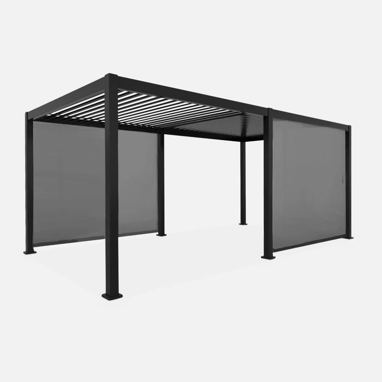 Pérgola bioclimática em alumínio 3x6m + 2 estores 3m