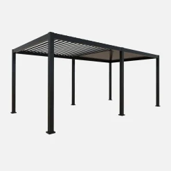Pérgola bioclimática em alumínio 3x6m + 4 estores 3m