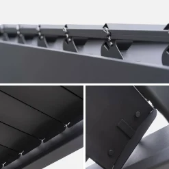 Pérgola bioclimática em alumínio 3x6m + 4 estores 3m