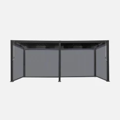 Pérgola bioclimática em alumínio 3x6m + 4 estores 3m