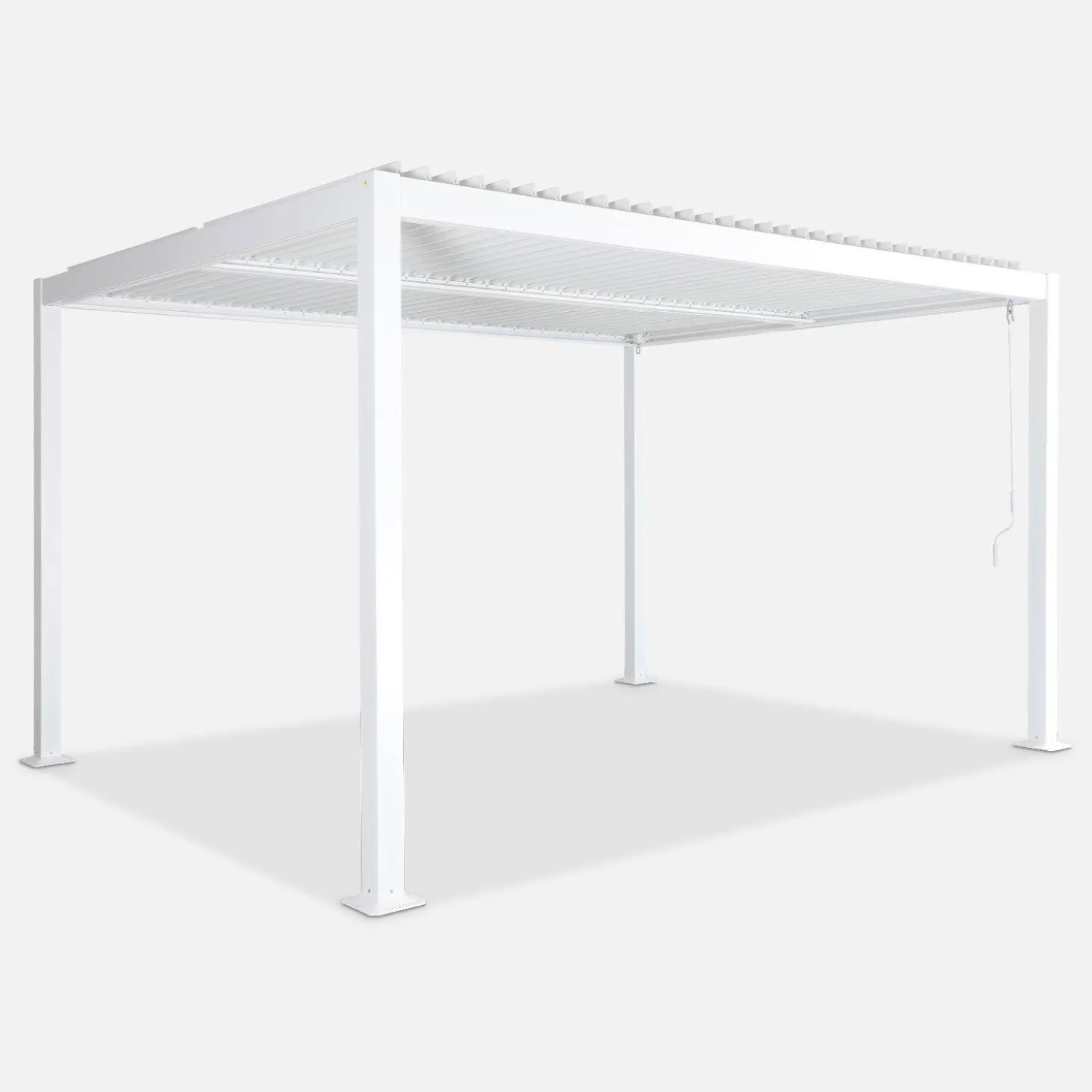 Pérgola bioclimática em alumínio e aço 3x4m com lâminas ajustáveis