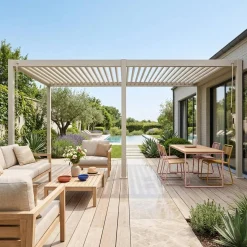 Pérgola bioclimática em alumínio 3x6m com lâminas ajustáveis