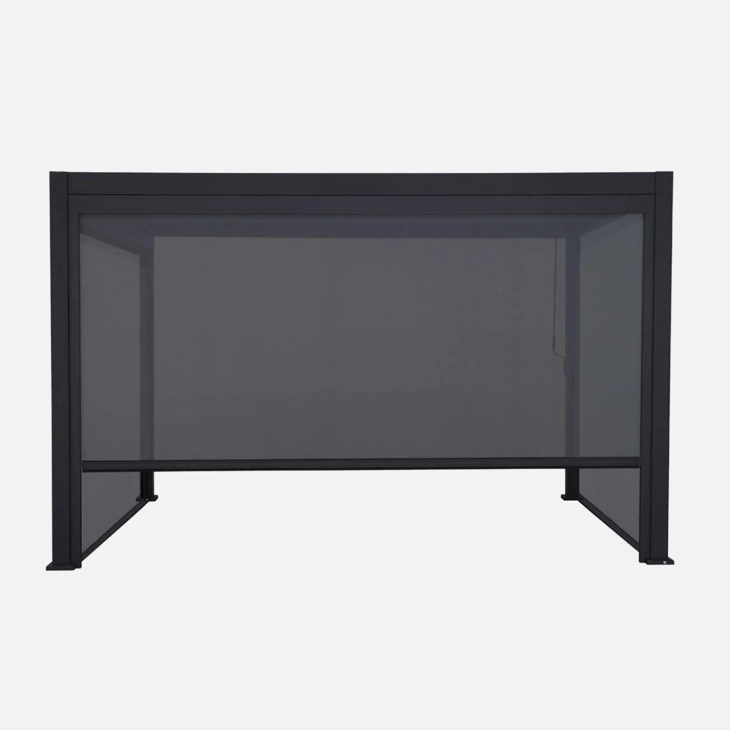 Pérgola bioclimática em alumínio 3x4m com 2 estores de 3m + 1 estore de 4m