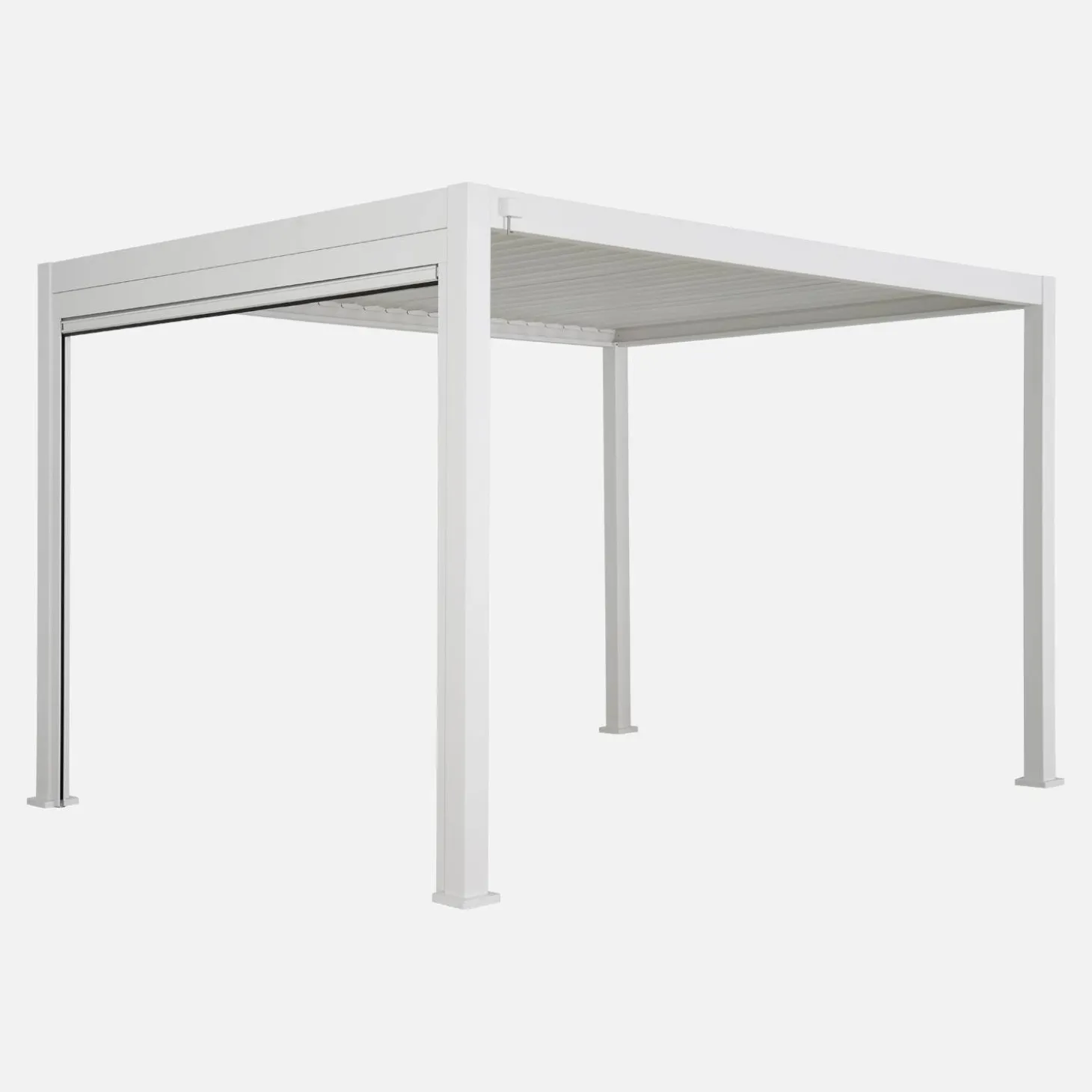 Pérgola bioclimática em alumínio 3x4m + estore de 3m