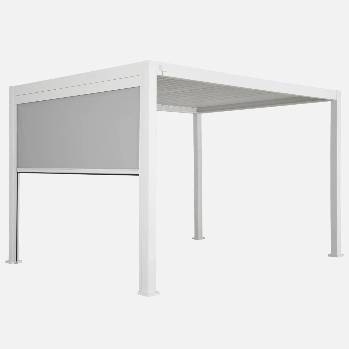Pérgola bioclimática em alumínio 3x4m + estore de 3m
