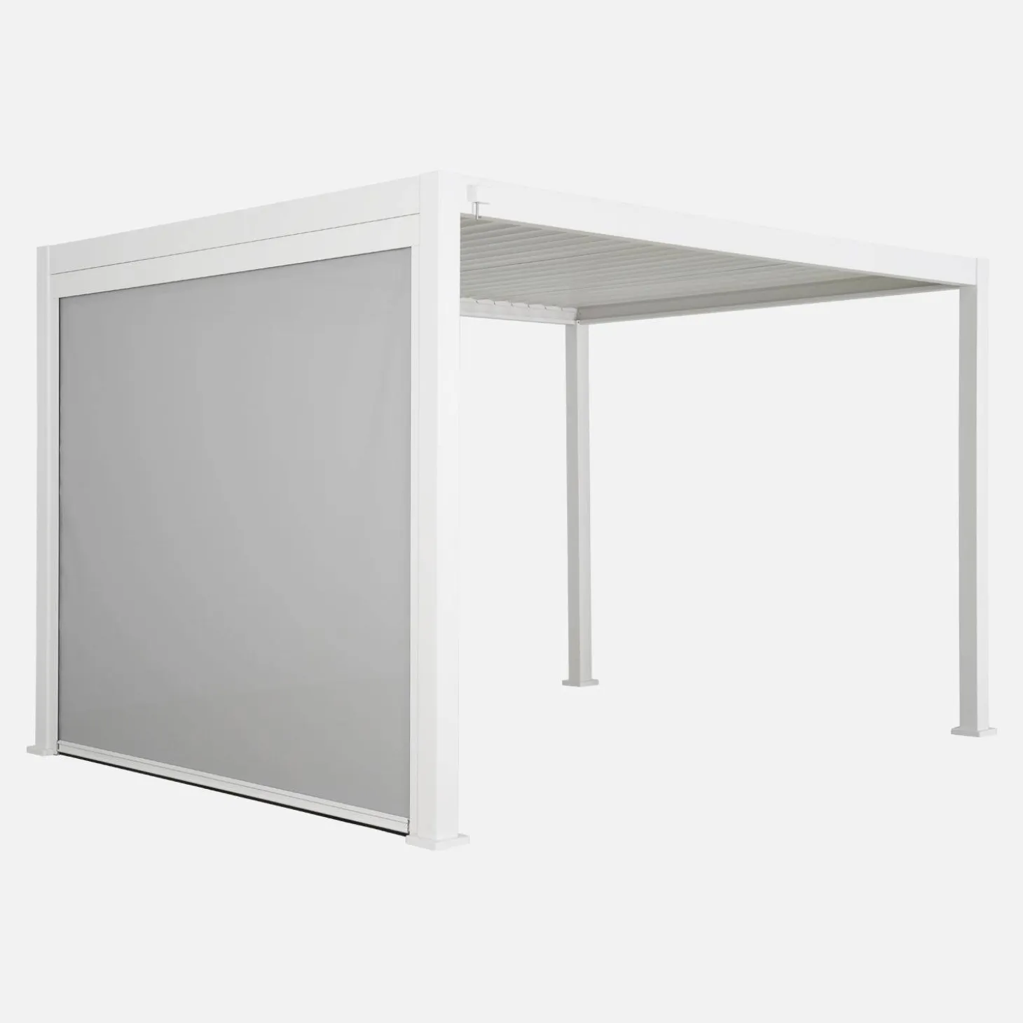 Pérgola bioclimática em alumínio 3x4m + estore de 3m