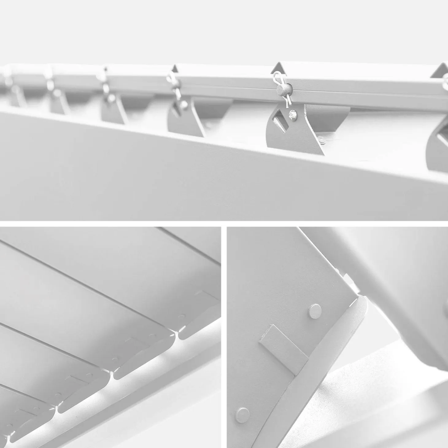 Pérgola bioclimática em alumínio 3x4 + 3 persianas de 1.3m