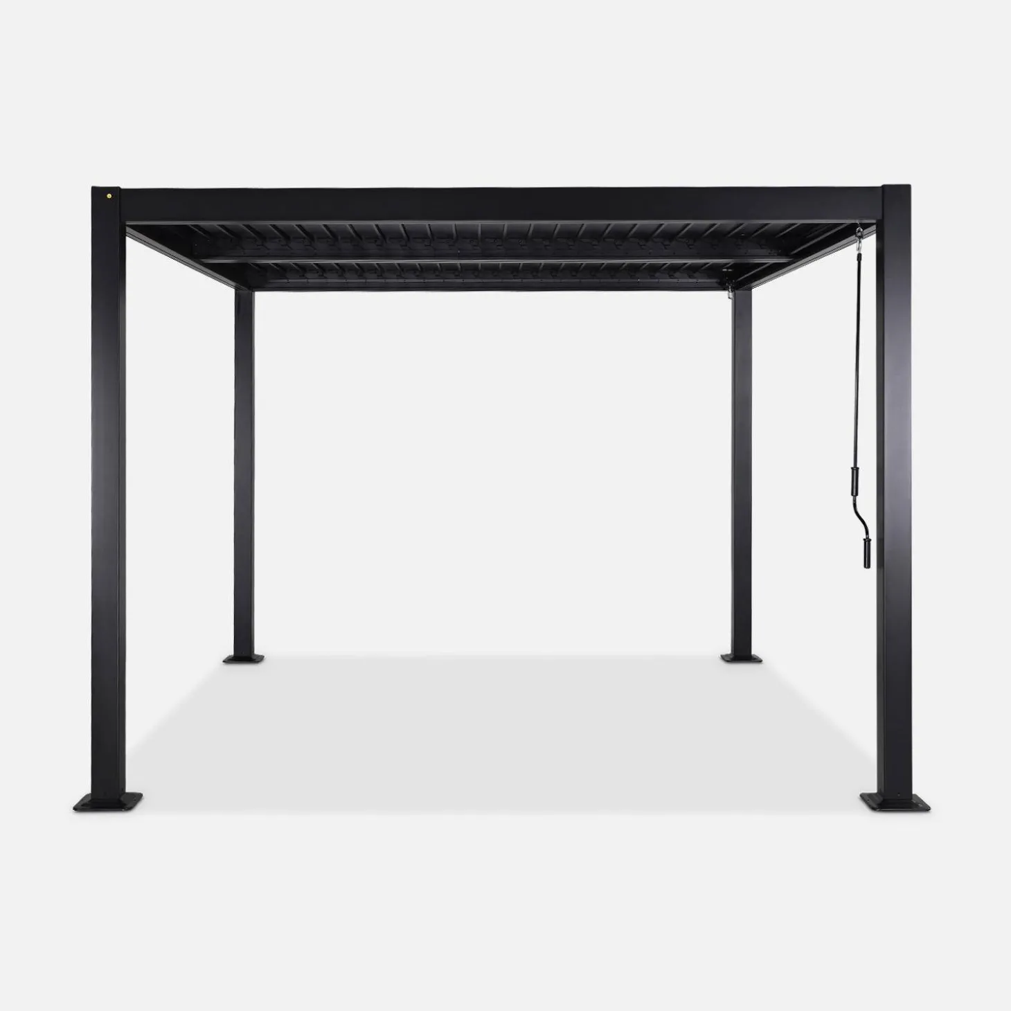 Pérgola bioclimática em alumínio e aço 3x3m com lâminas ajustáveis